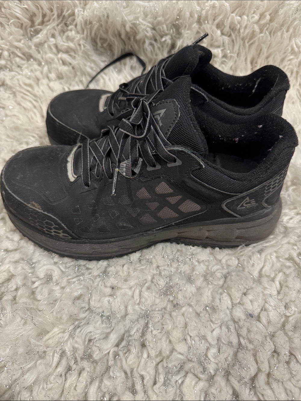 Men's Black Lace-Up Work Boots – Low Cut Safety Style